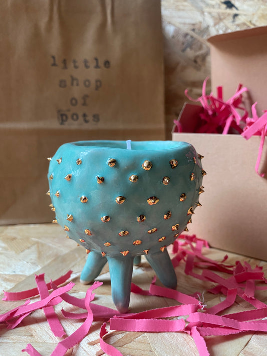 Cactus candle (Turquoise)