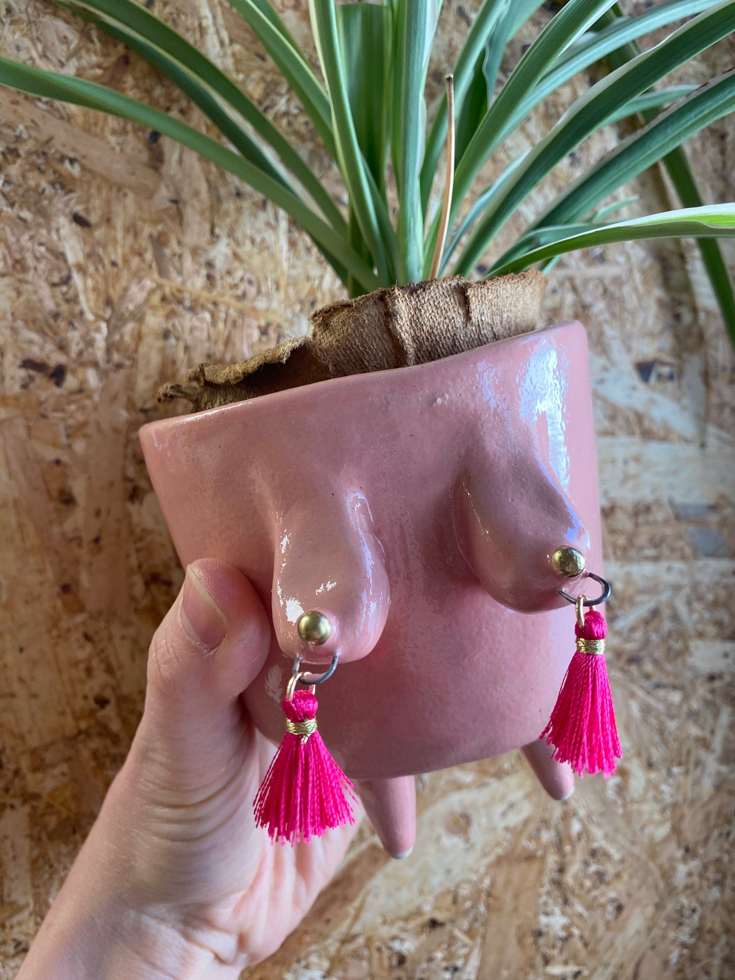 Boobie standing planter (pink)